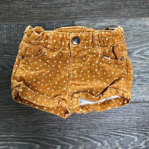 Zara mustard polka dot shorts